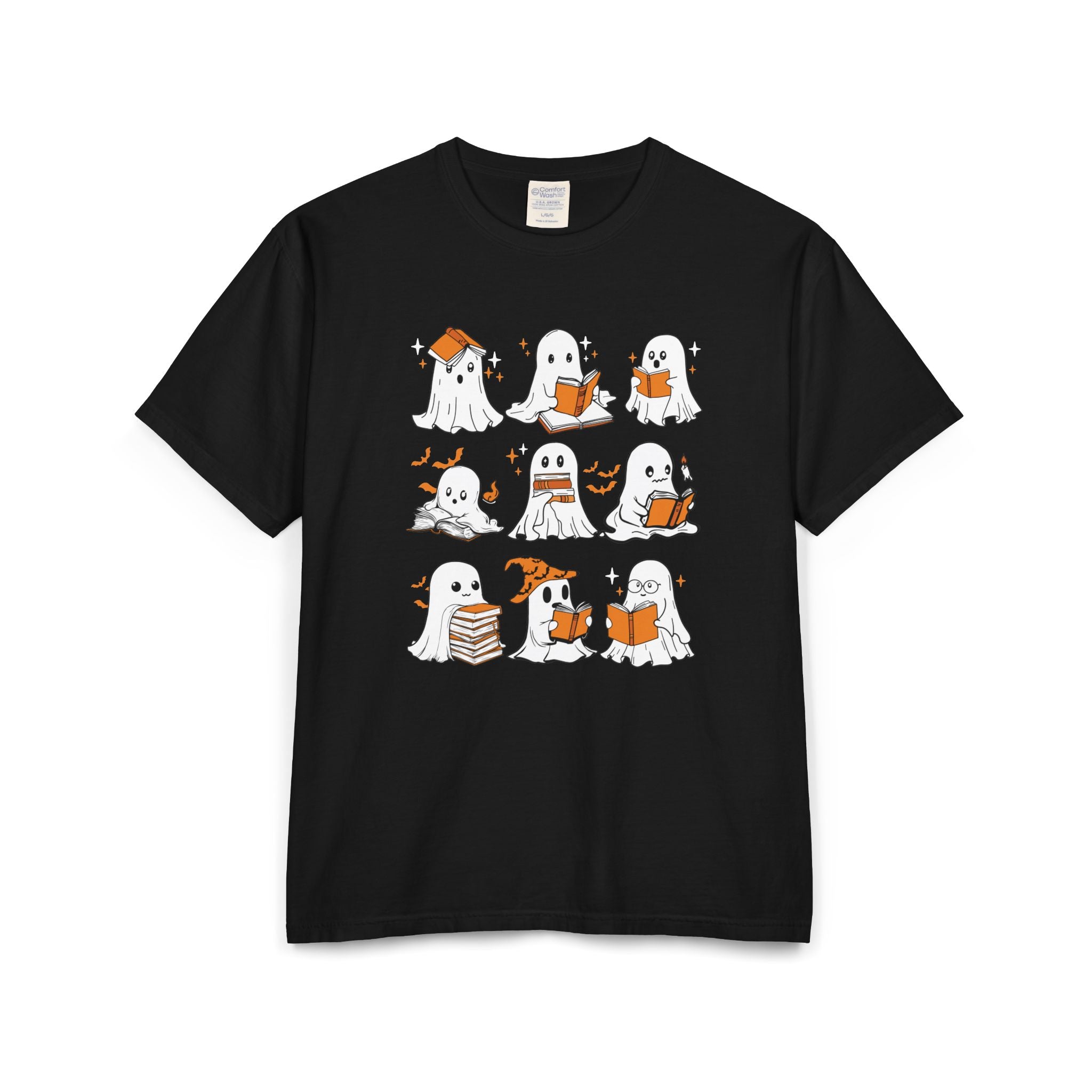 Comfort Colors T-shirt, Halloween Ghost Book Club T-Shirt, Cute Reading Ghosts Halloween T-shirt
