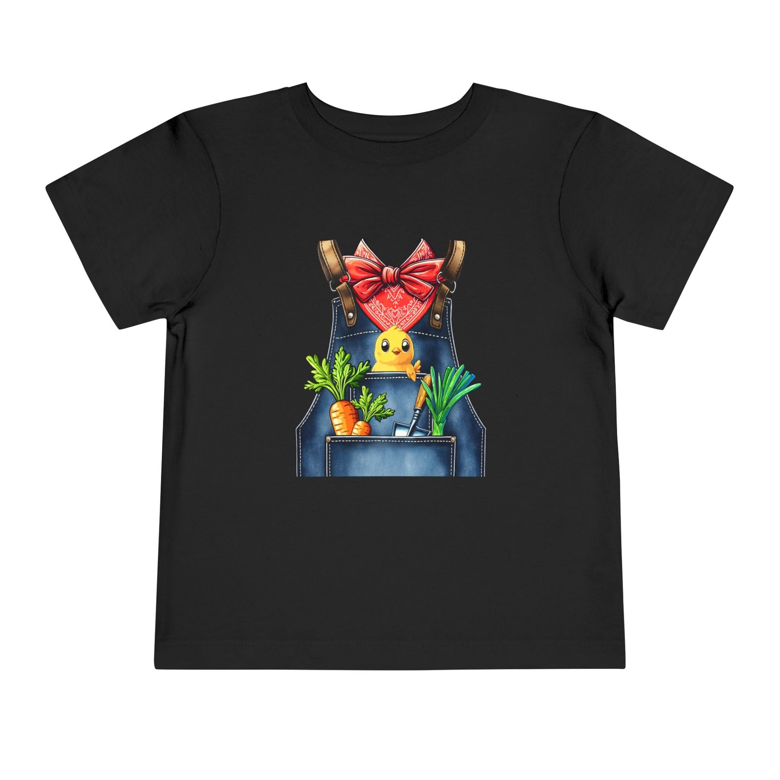Toddler Tee — Chick in Overalls with Carrots Cute Spring Easter Shirt