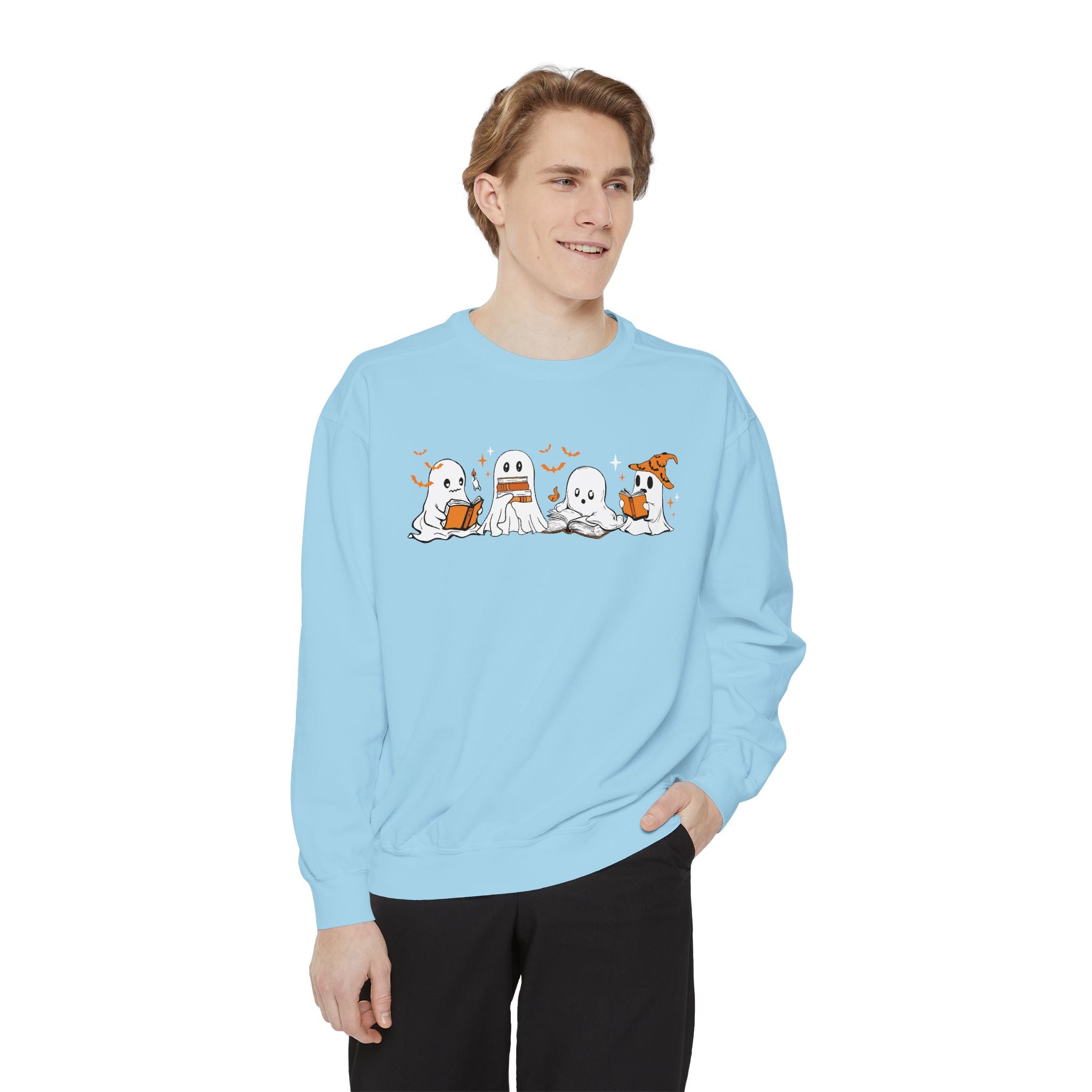 Halloween Ghost Squad Comfort Colors Sweatshirt — Halloween Reading Ghosts
