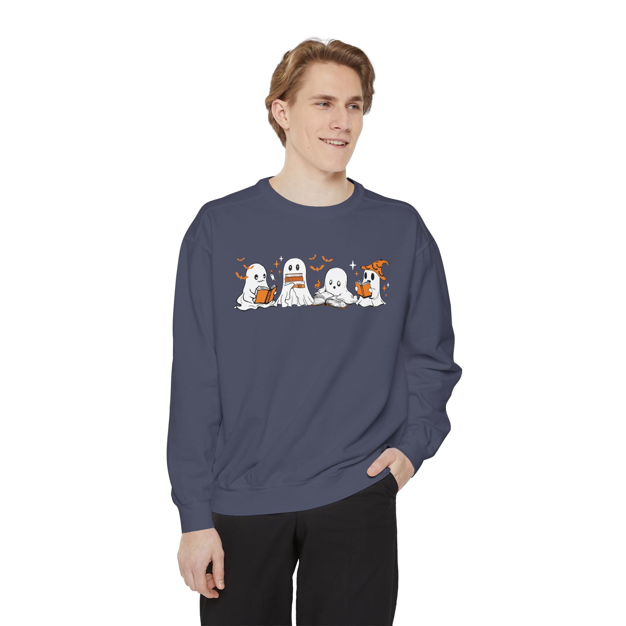 Halloween Ghost Squad Comfort Colors Sweatshirt — Halloween Reading Ghosts