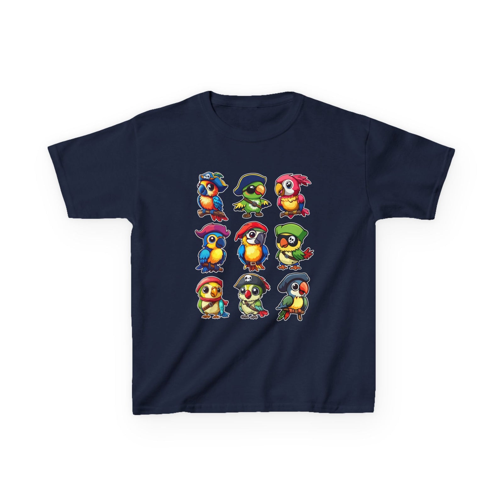 Kids Cotton Shirt, Halloween Pirate Parrot T-Shirt , Cute Hallowene Pirate Bird Costume For Boys & Girls