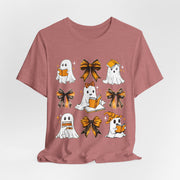 Halloween Ghosts Reading, Funny Halloween Ghost Crew Shirt For Women, Girl, Reading Lover