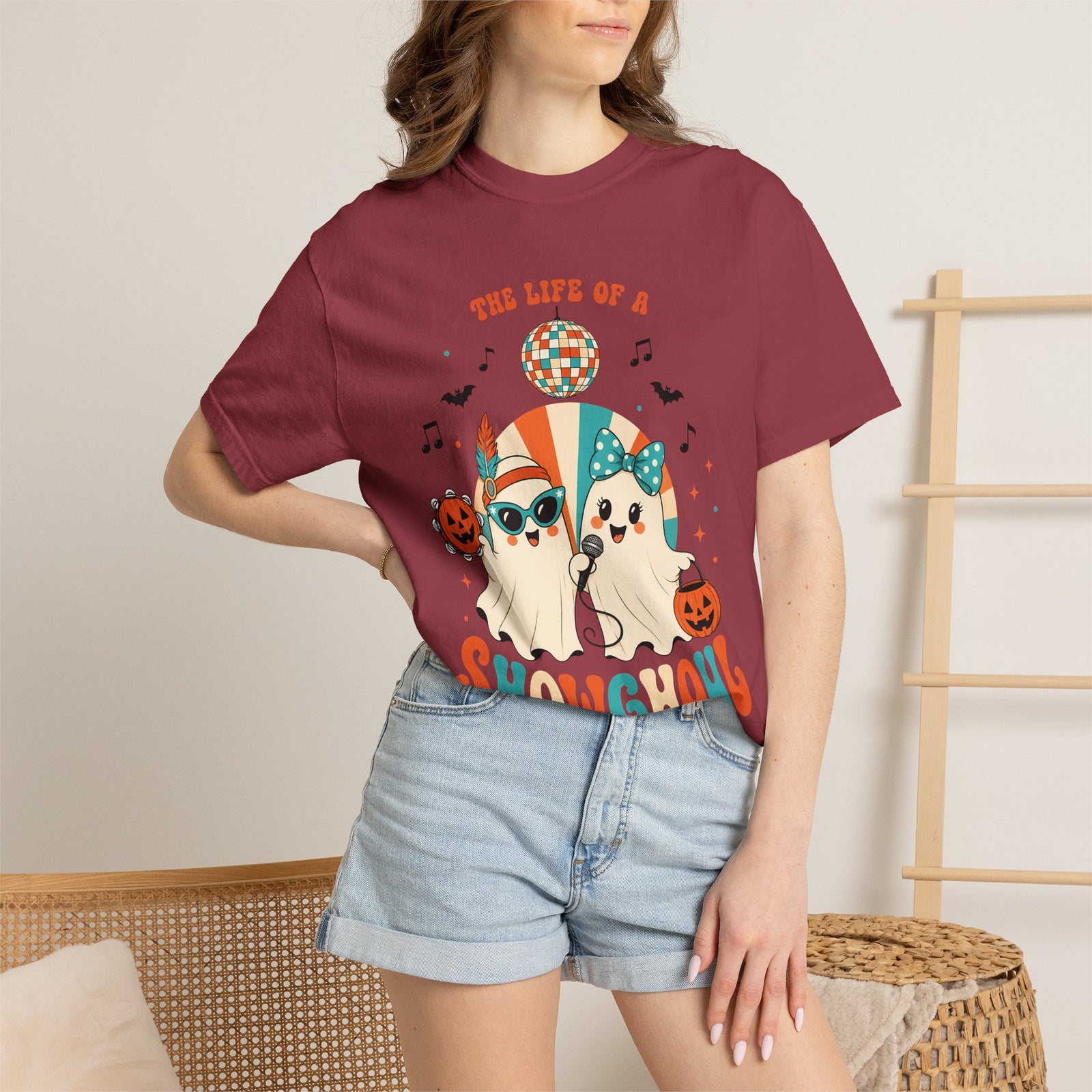 Comfort Color Birthday Shirt, The Life of a Showghoul Halloween Ghost, Funny Halloween shirt
