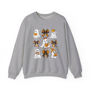 Halloween Ghosts & Bows Sweatshirt — Cute Orange Ghost Crewneck