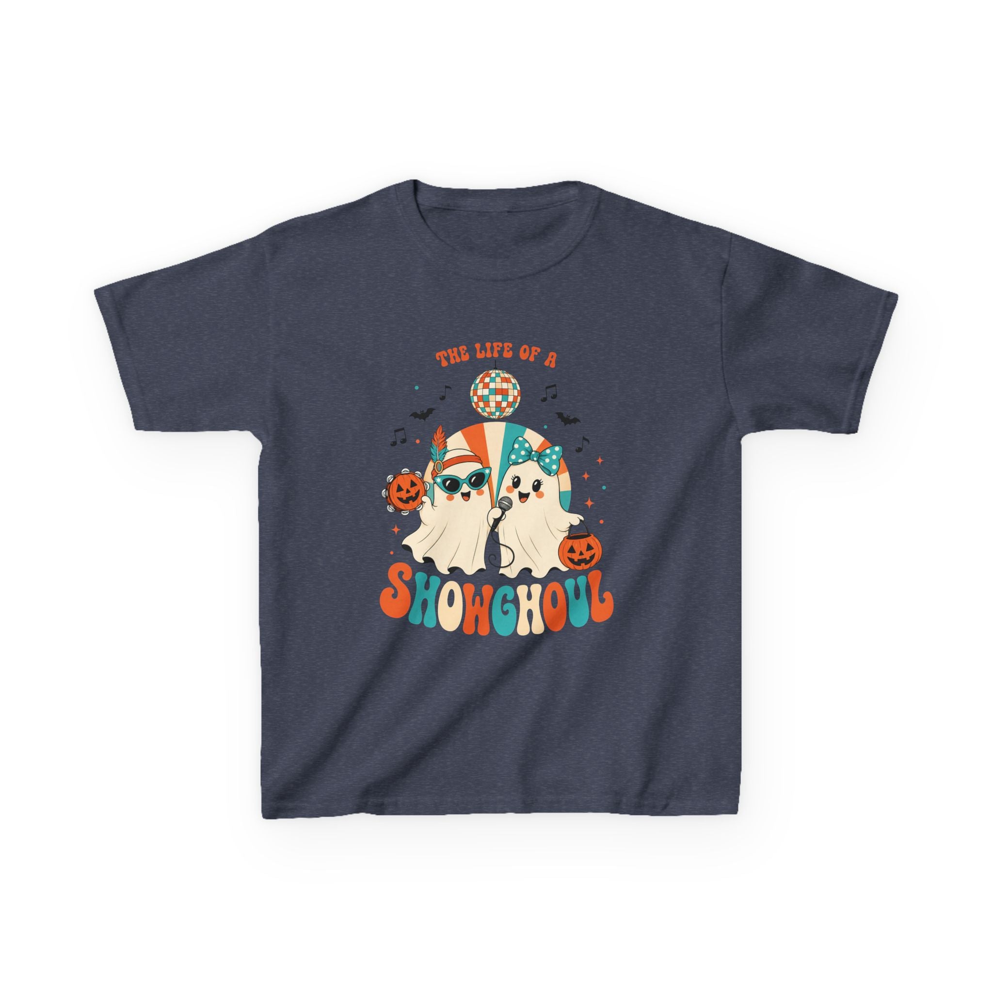 Kids Heavy Cotton Shirt, Halloween Ghost, Life Of The Showghoul funny Halloween