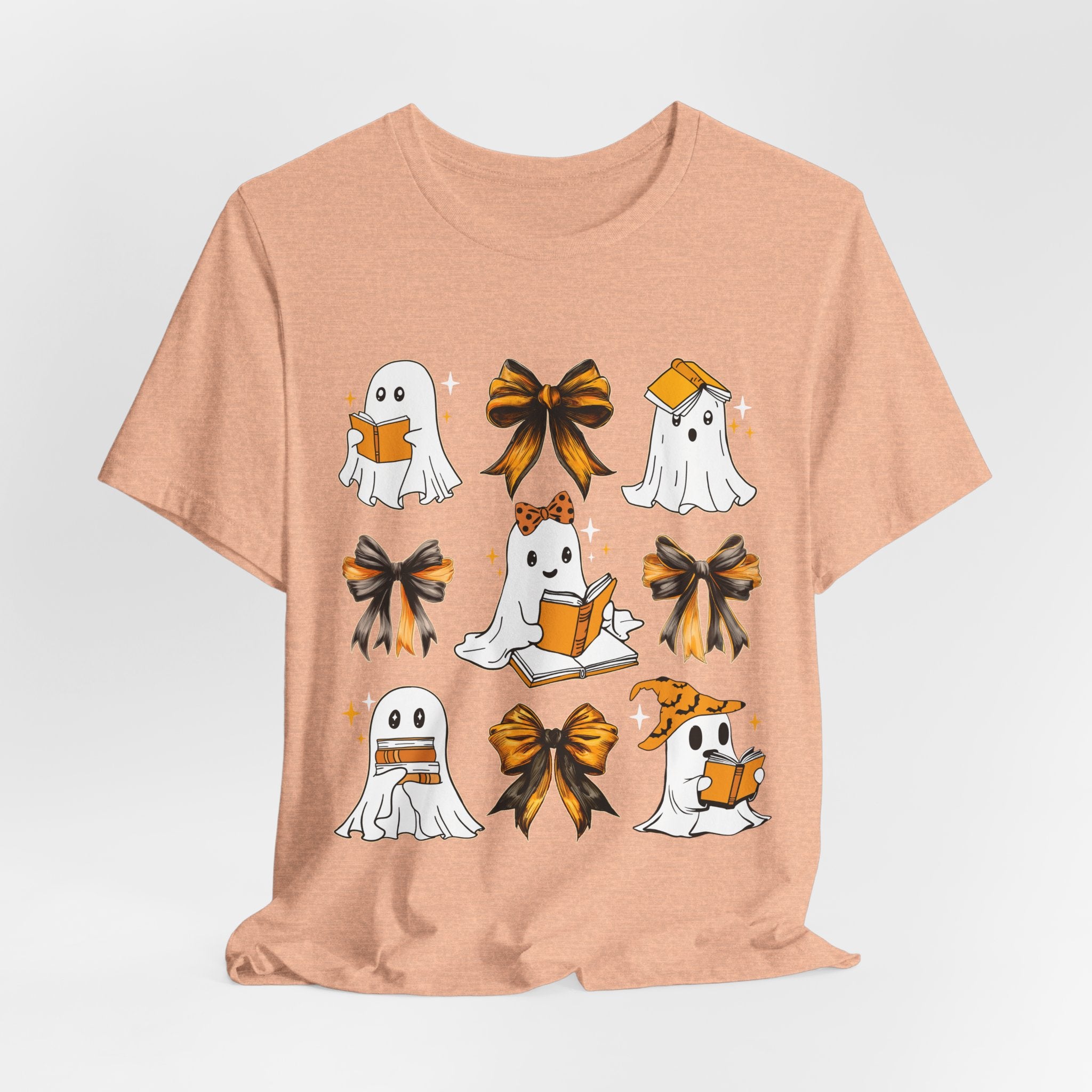 Halloween Ghosts Reading, Funny Halloween Ghost Crew Shirt For Women, Girl, Reading Lover