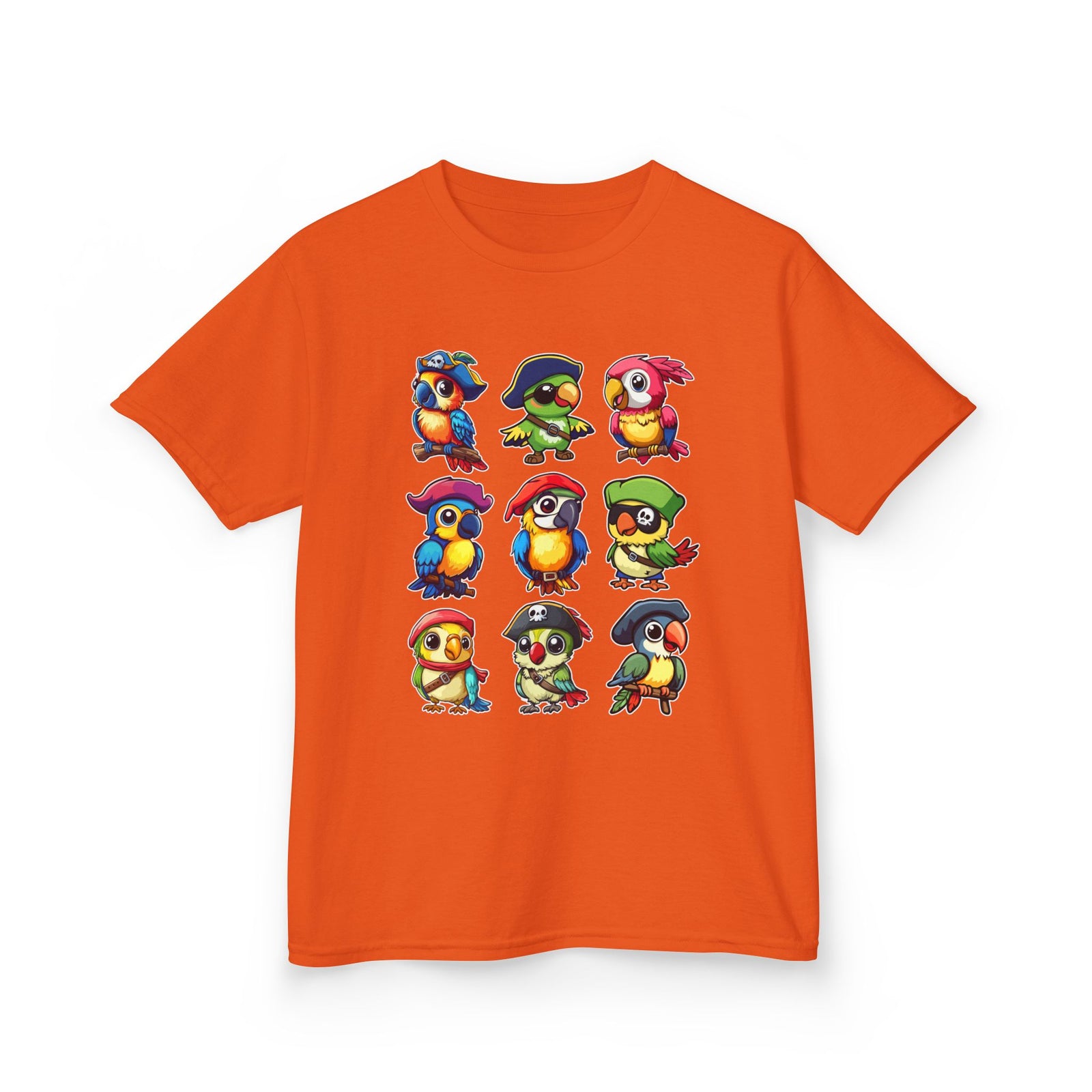 Kids Cotton Shirt, Halloween Pirate Parrot T-Shirt , Cute Hallowene Pirate Bird Costume For Boys & Girls