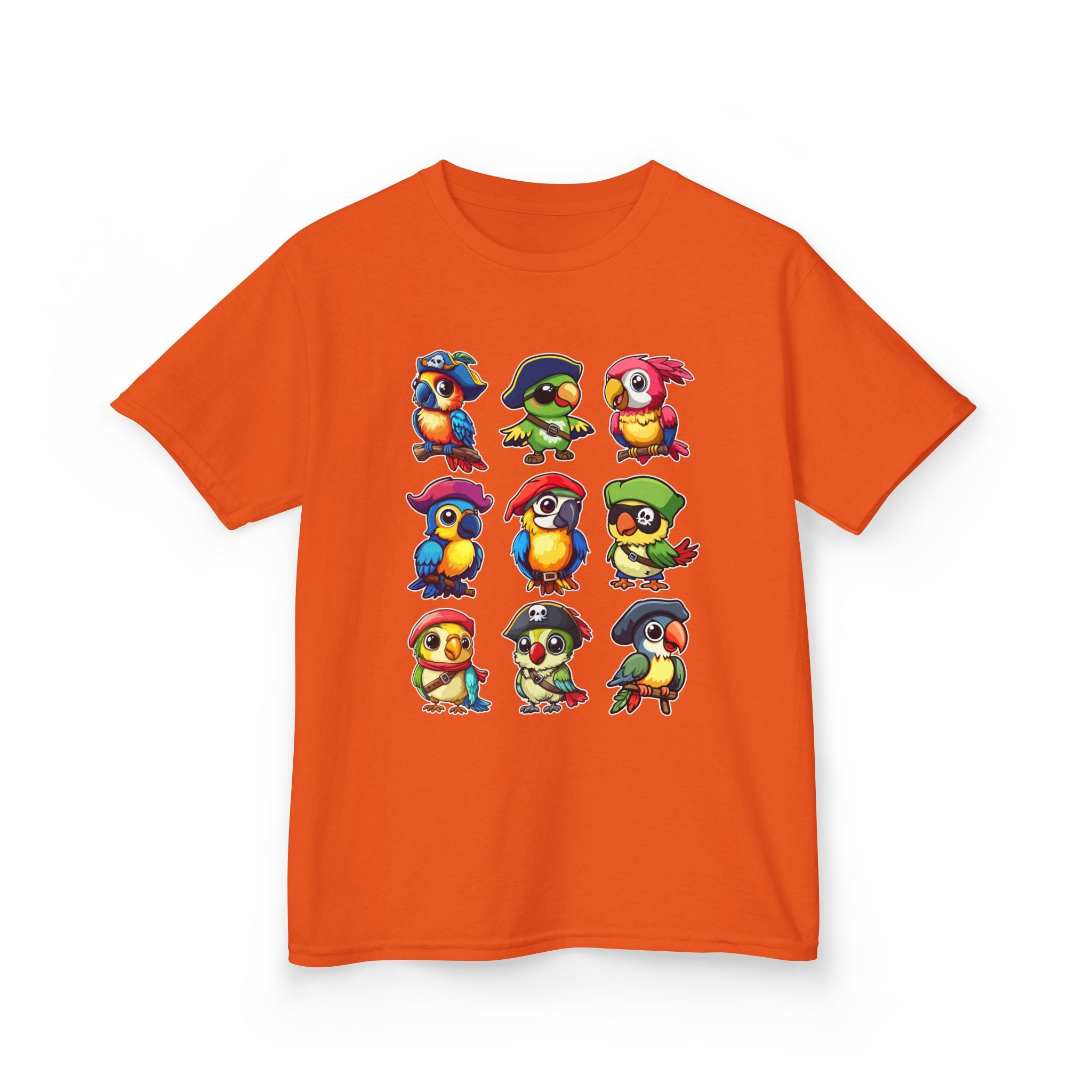 Kids Cotton Shirt, Halloween Pirate Parrot T-Shirt , Cute Hallowene Pirate Bird Costume For Boys & Girls