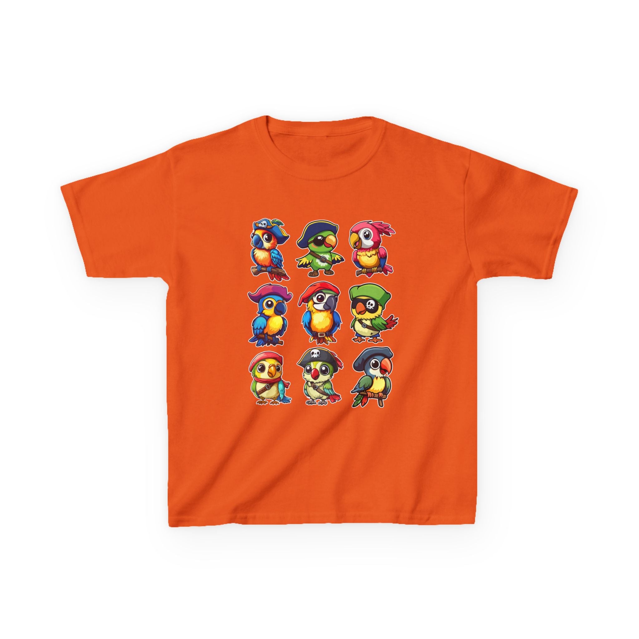 Kids Cotton Shirt, Halloween Pirate Parrot T-Shirt , Cute Hallowene Pirate Bird Costume For Boys & Girls