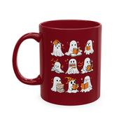 Funny Ghosts Reading Books, 11 oz Ceramic Mug, Halloween Mug Gifts For Reading Lovers