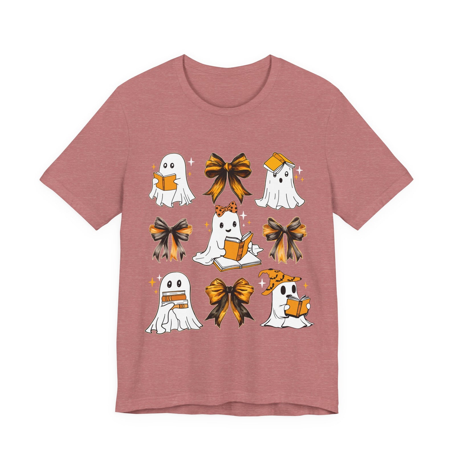 Halloween Ghosts Reading, Funny Halloween Ghost Crew Shirt For Women, Girl, Reading Lover