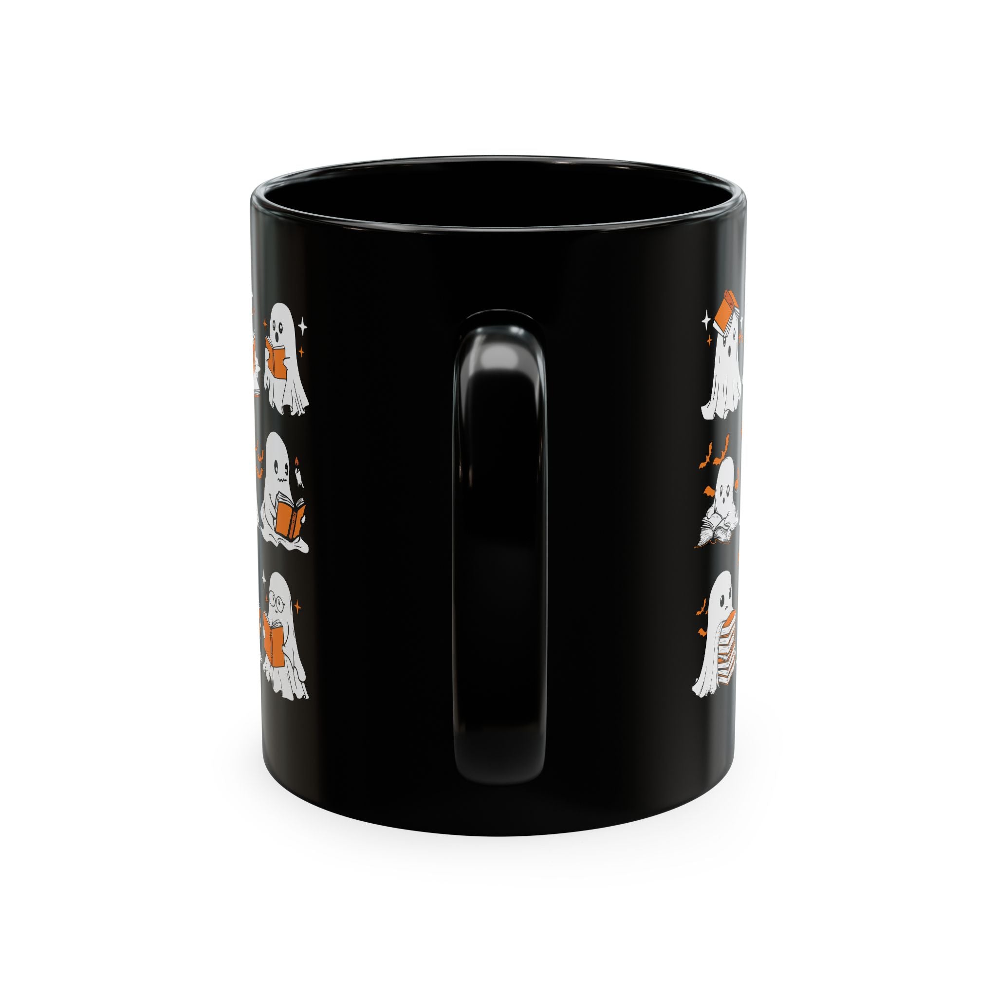 Funny Ghosts Reading Books, 11 oz Ceramic Mug, Halloween Mug Gifts For Reading Lovers