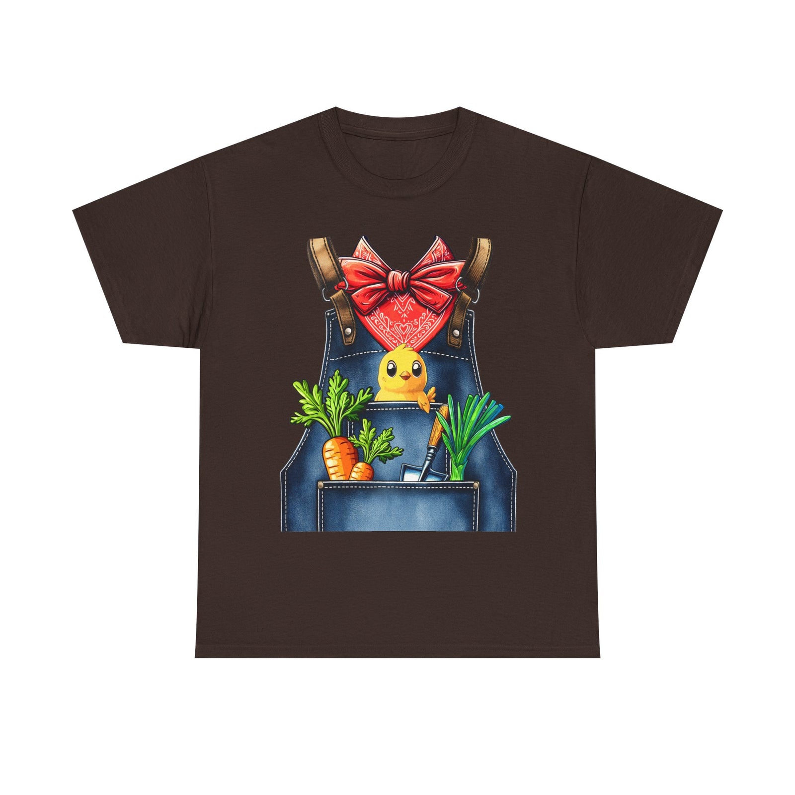 Garden Chick in Overalls T‑Shirt — Spring Gardening - Halloween Pretend I'm A Farmer