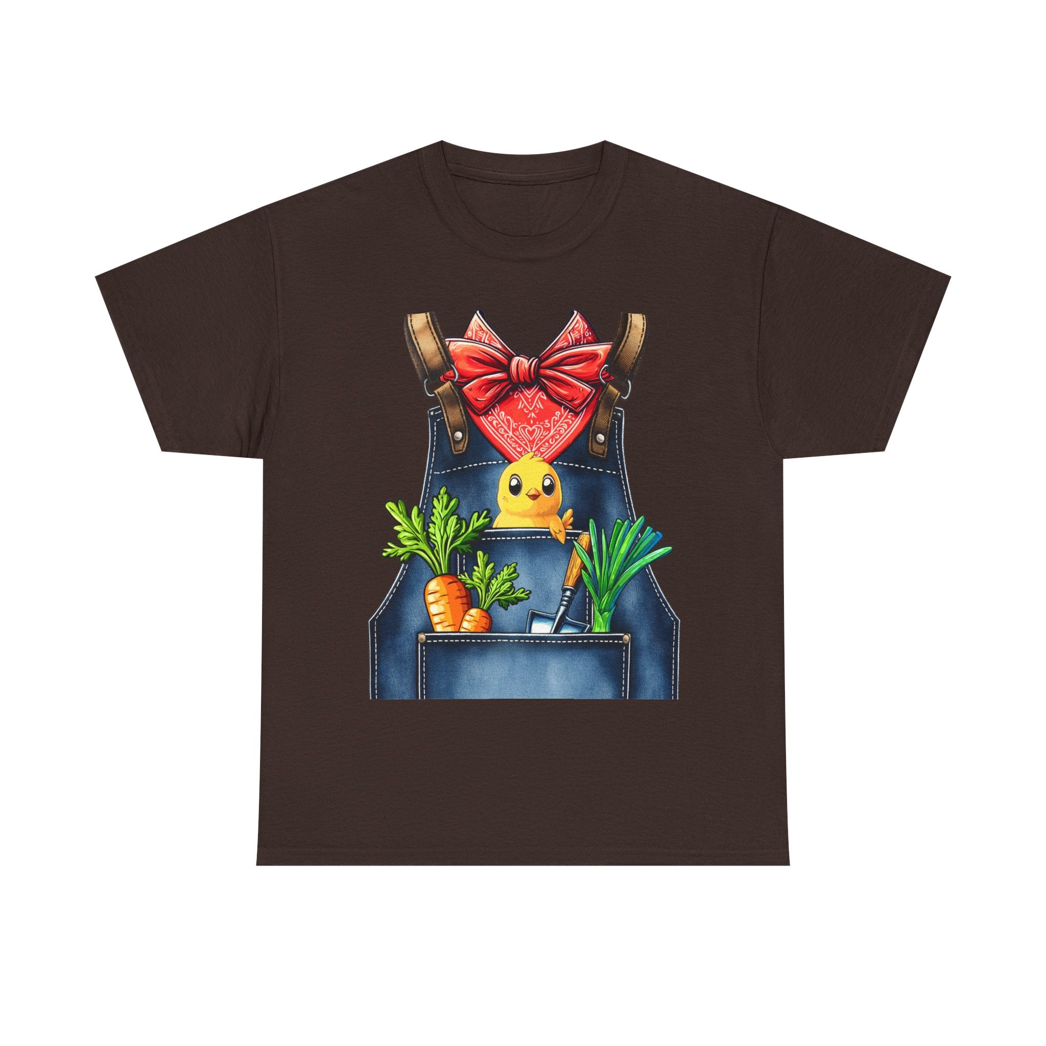 Garden Chick in Overalls T‑Shirt — Spring Gardening - Halloween Pretend I'm A Farmer