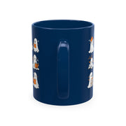 Funny Ghosts Reading Books, 11 oz Ceramic Mug, Halloween Mug Gifts For Reading Lovers
