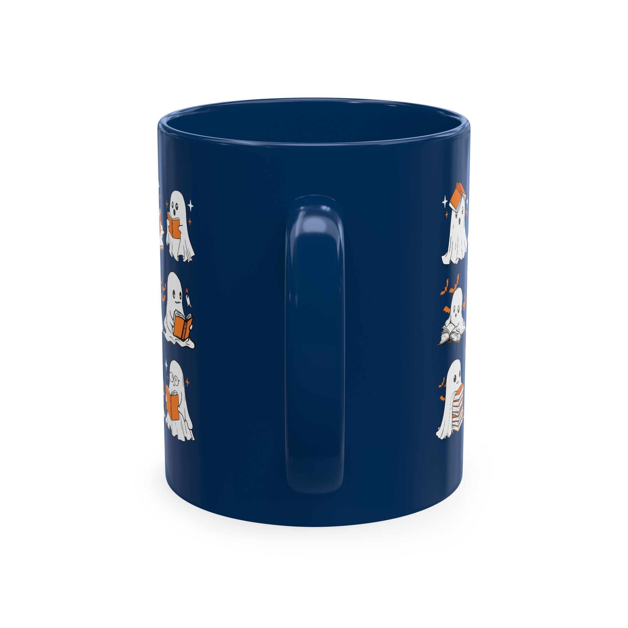 Funny Ghosts Reading Books, 11 oz Ceramic Mug, Halloween Mug Gifts For Reading Lovers