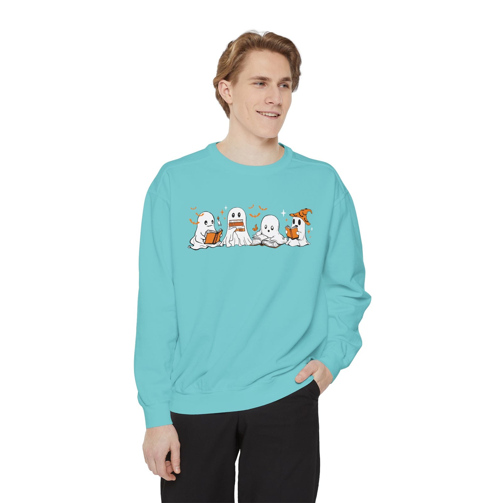 Halloween Ghost Squad Comfort Colors Sweatshirt — Halloween Reading Ghosts