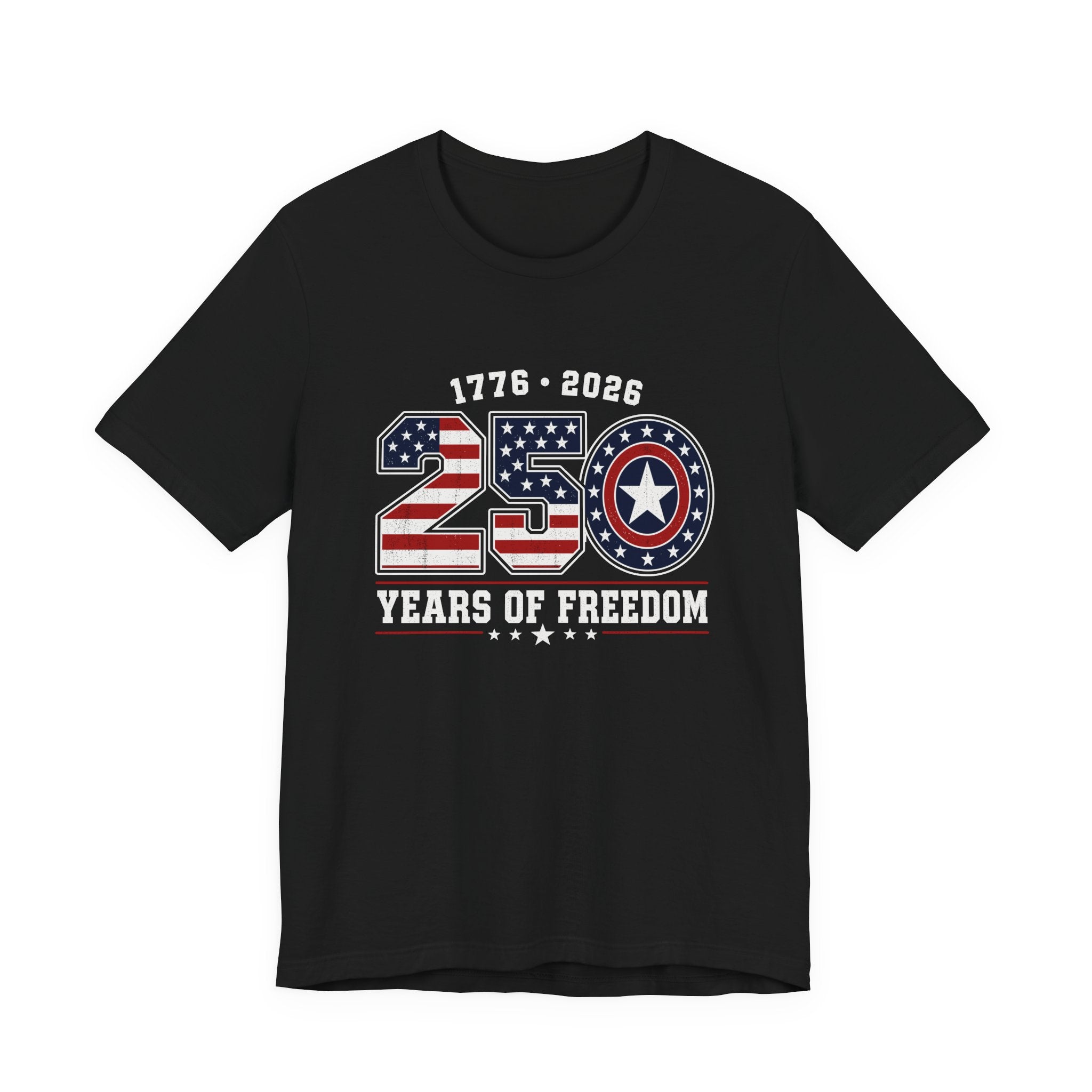 250 Captain America Shield T-Shirt — Patriotic Superhero Tee