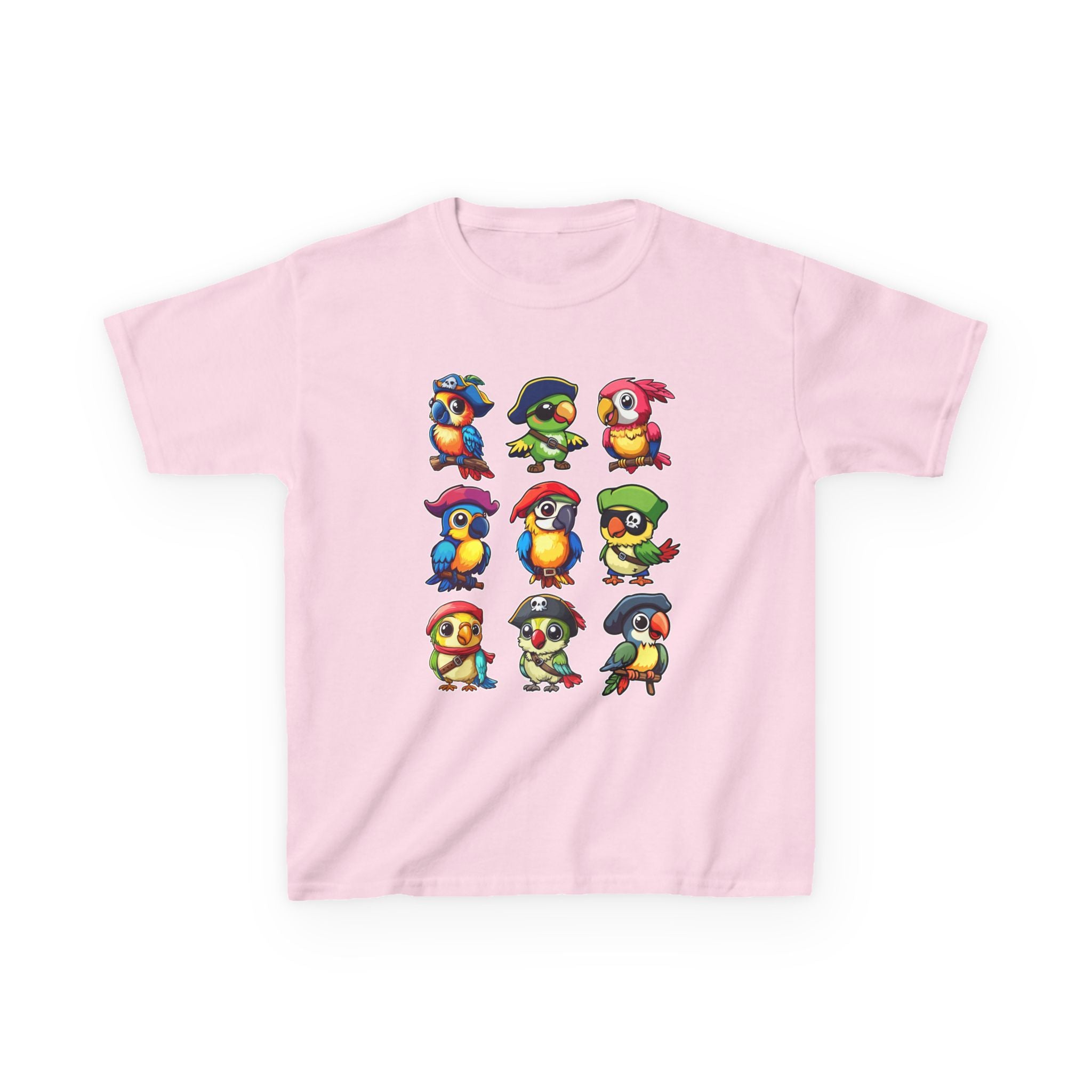 Kids Cotton Shirt, Halloween Pirate Parrot T-Shirt , Cute Hallowene Pirate Bird Costume For Boys & Girls