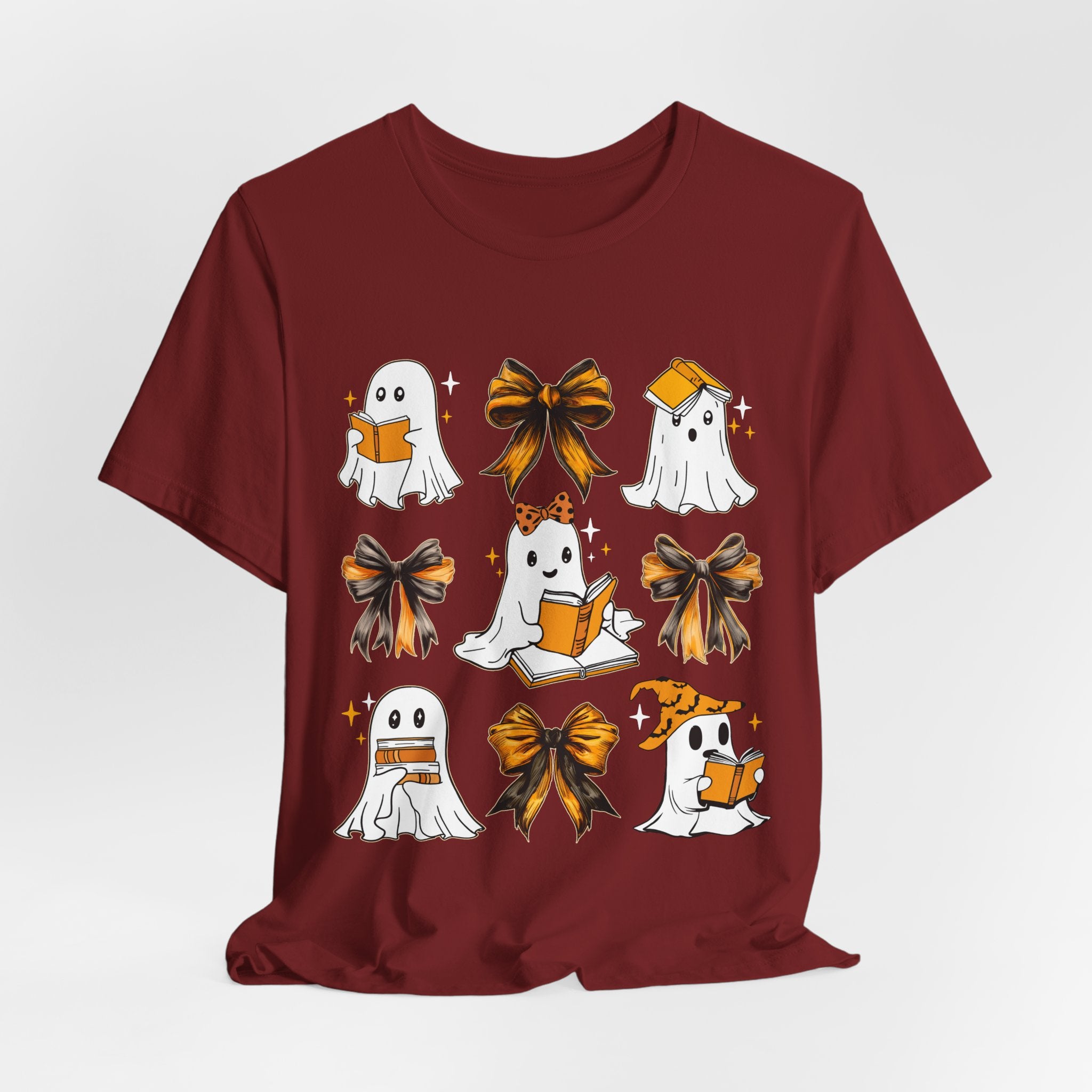 Halloween Ghosts Reading, Funny Halloween Ghost Crew Shirt For Women, Girl, Reading Lover