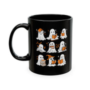 Funny Ghosts Reading Books, 11 oz Ceramic Mug, Halloween Mug Gifts For Reading Lovers