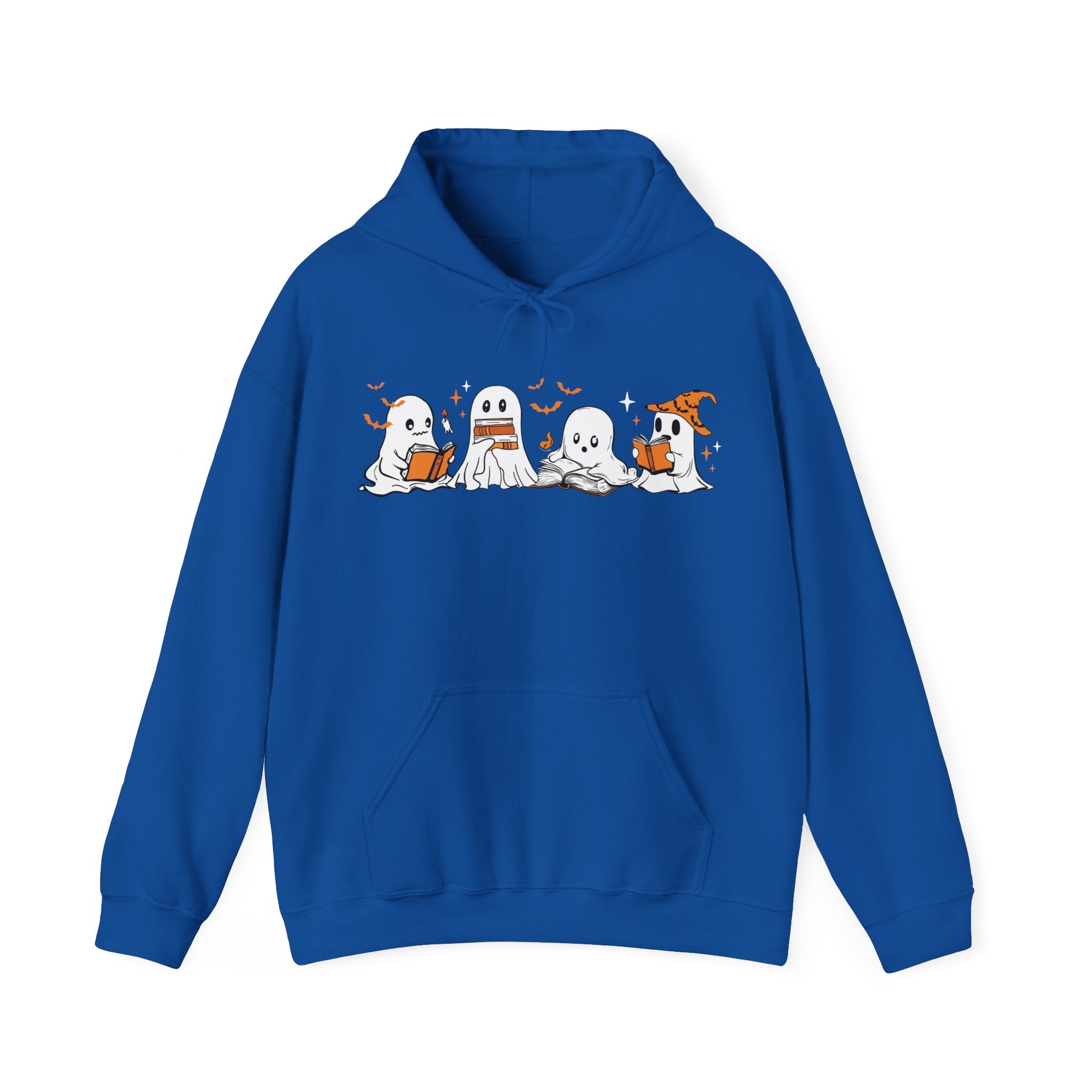 Ghosts Reading Hoodie, Cute Halloween Book Club Cotton Sweatshirt