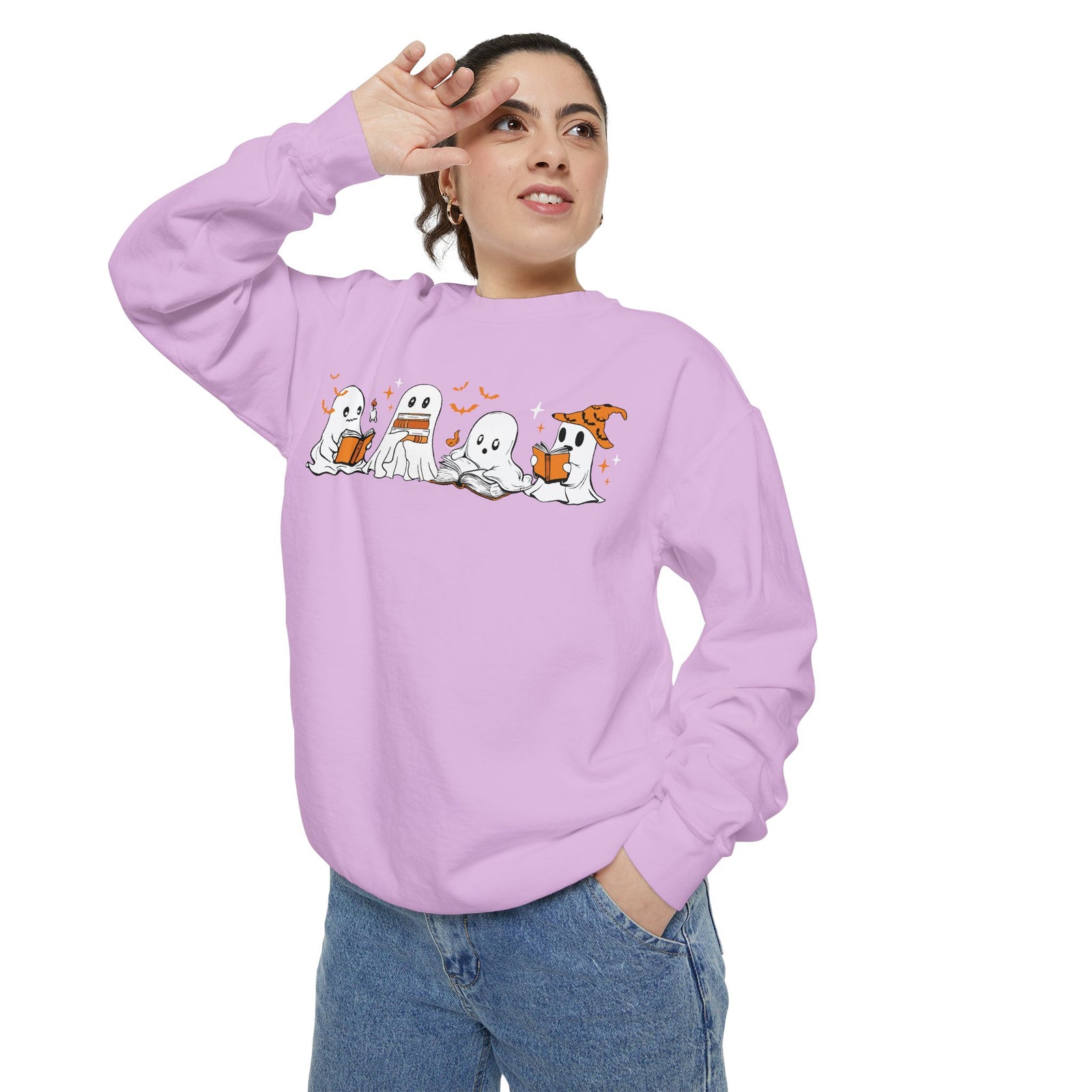 Halloween Ghost Squad Comfort Colors Sweatshirt — Halloween Reading Ghosts