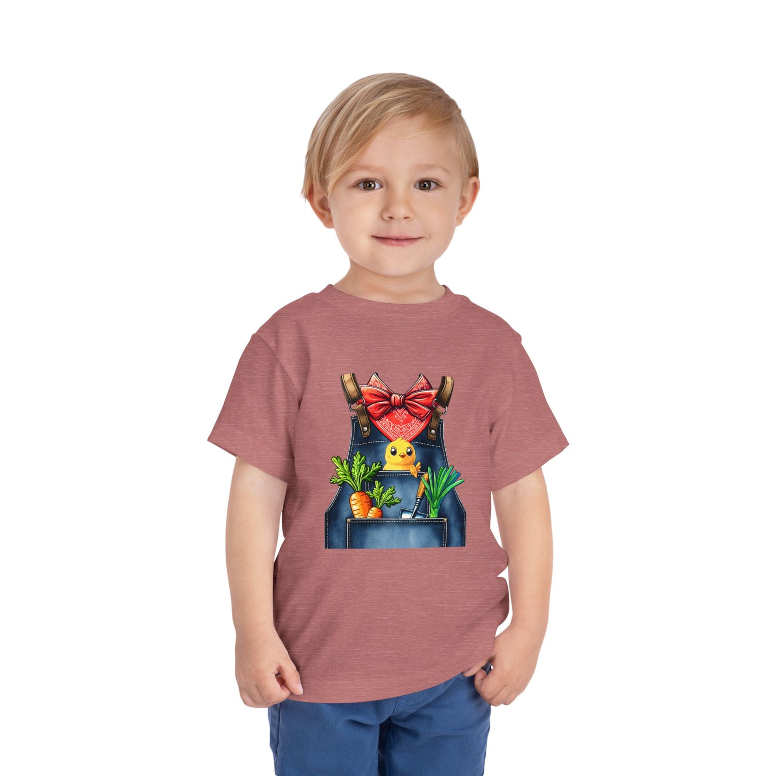 Toddler Tee — Chick in Overalls with Carrots Cute Spring Easter Shirt