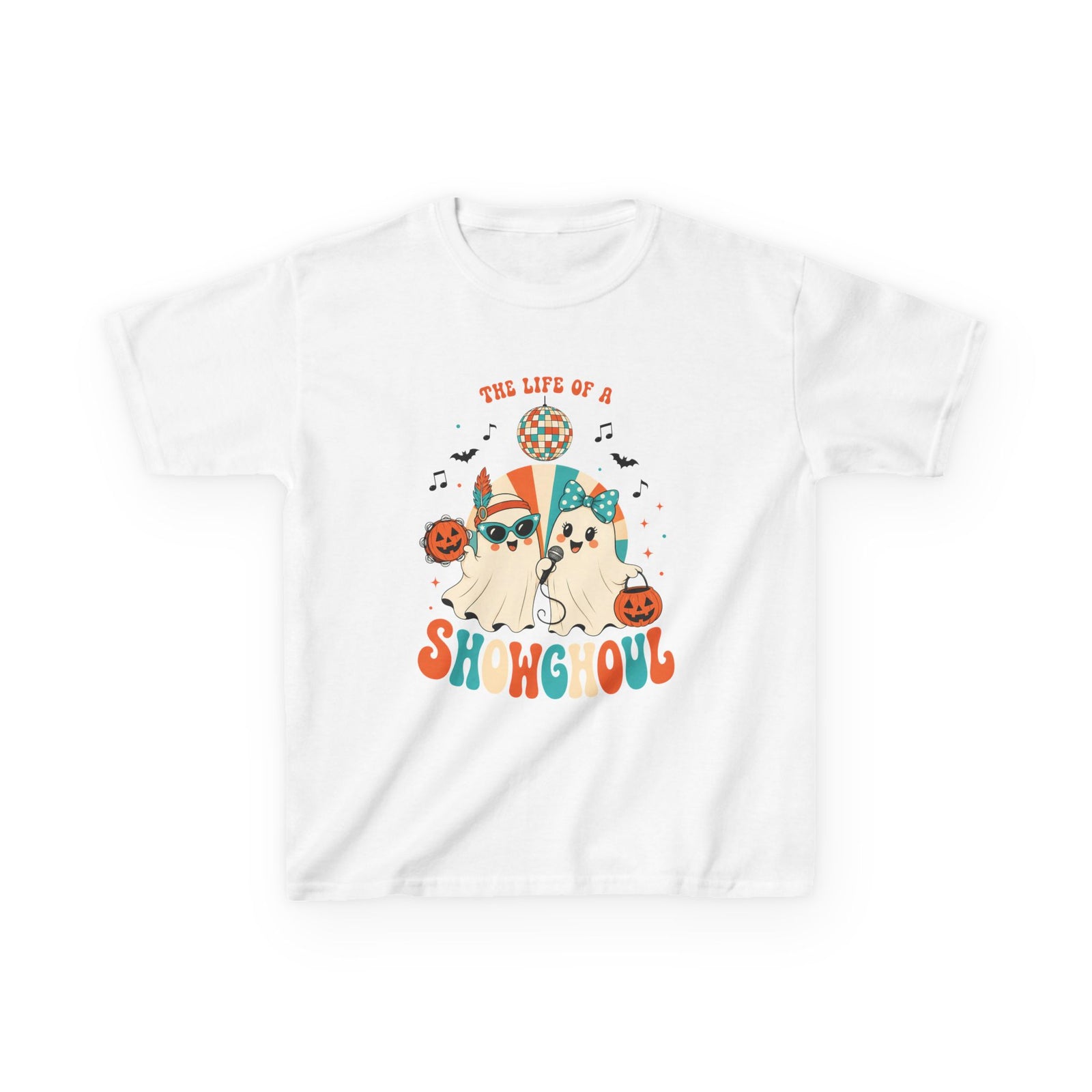 Kids Heavy Cotton Shirt, Halloween Ghost, Life Of The Showghoul funny Halloween