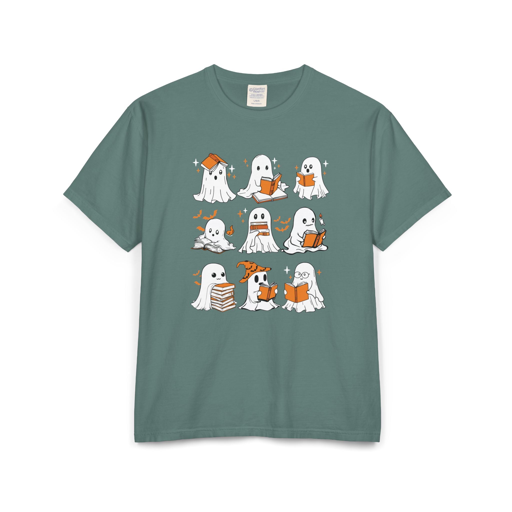 Comfort Colors T-shirt, Halloween Ghost Book Club T-Shirt, Cute Reading Ghosts Halloween T-shirt
