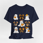 Halloween Ghosts Reading, Funny Halloween Ghost Crew Shirt For Women, Girl, Reading Lover