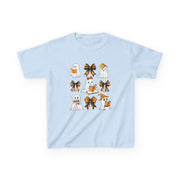 Kids Halloween Ghosts T‑Shirt — Cute Ghosts & Orange Bows Kids Tee