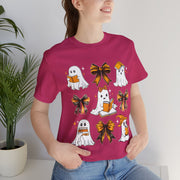 Halloween Ghosts Reading, Funny Halloween Ghost Crew Shirt For Women, Girl, Reading Lover