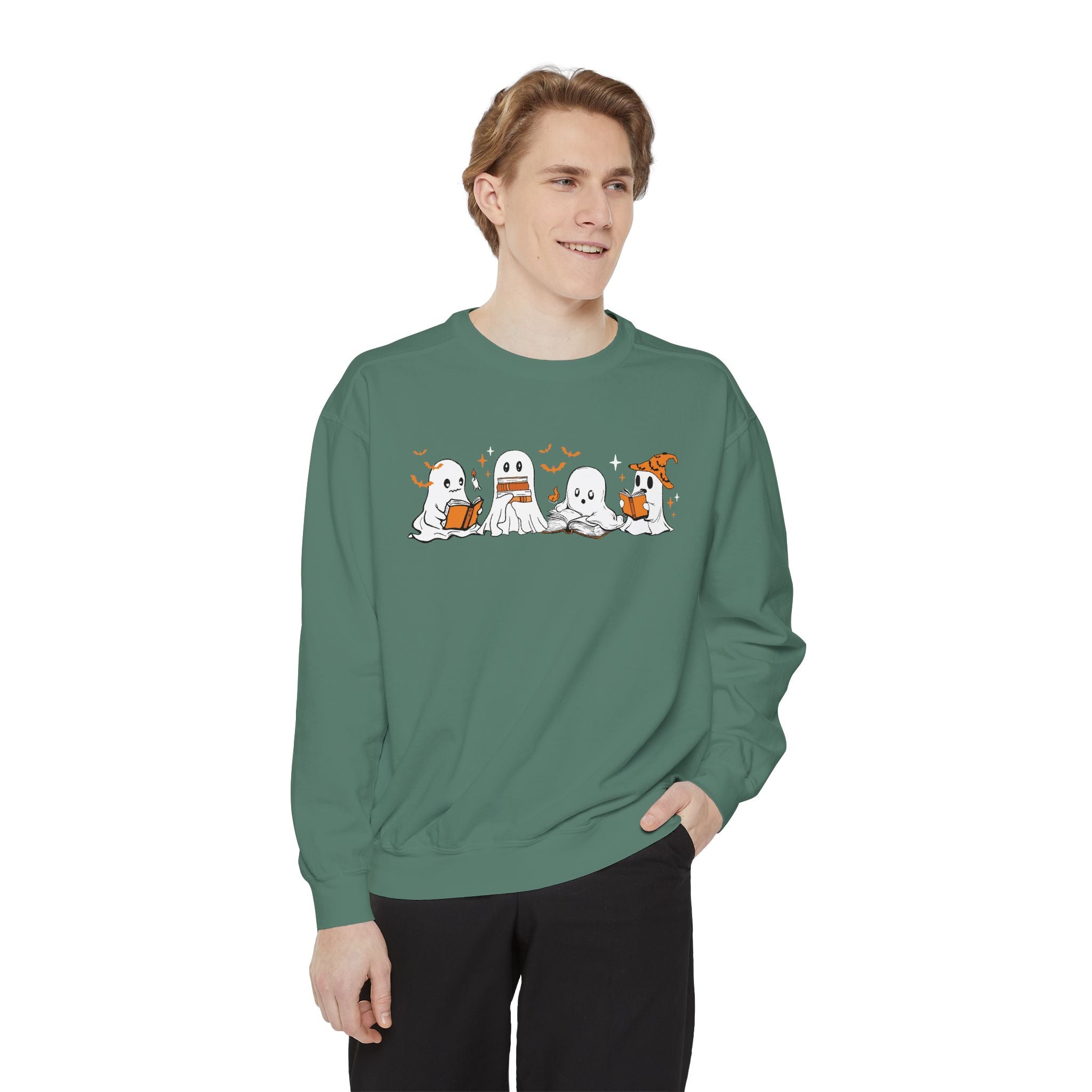 Halloween Ghost Squad Comfort Colors Sweatshirt — Halloween Reading Ghosts