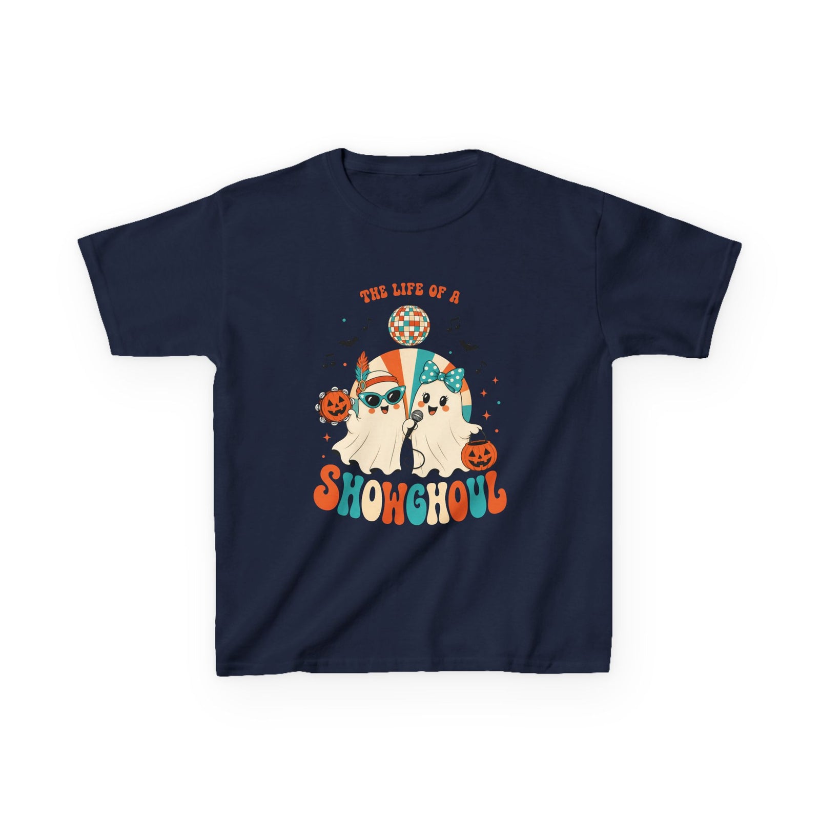 Kids Heavy Cotton Shirt, Halloween Ghost, Life Of The Showghoul funny Halloween