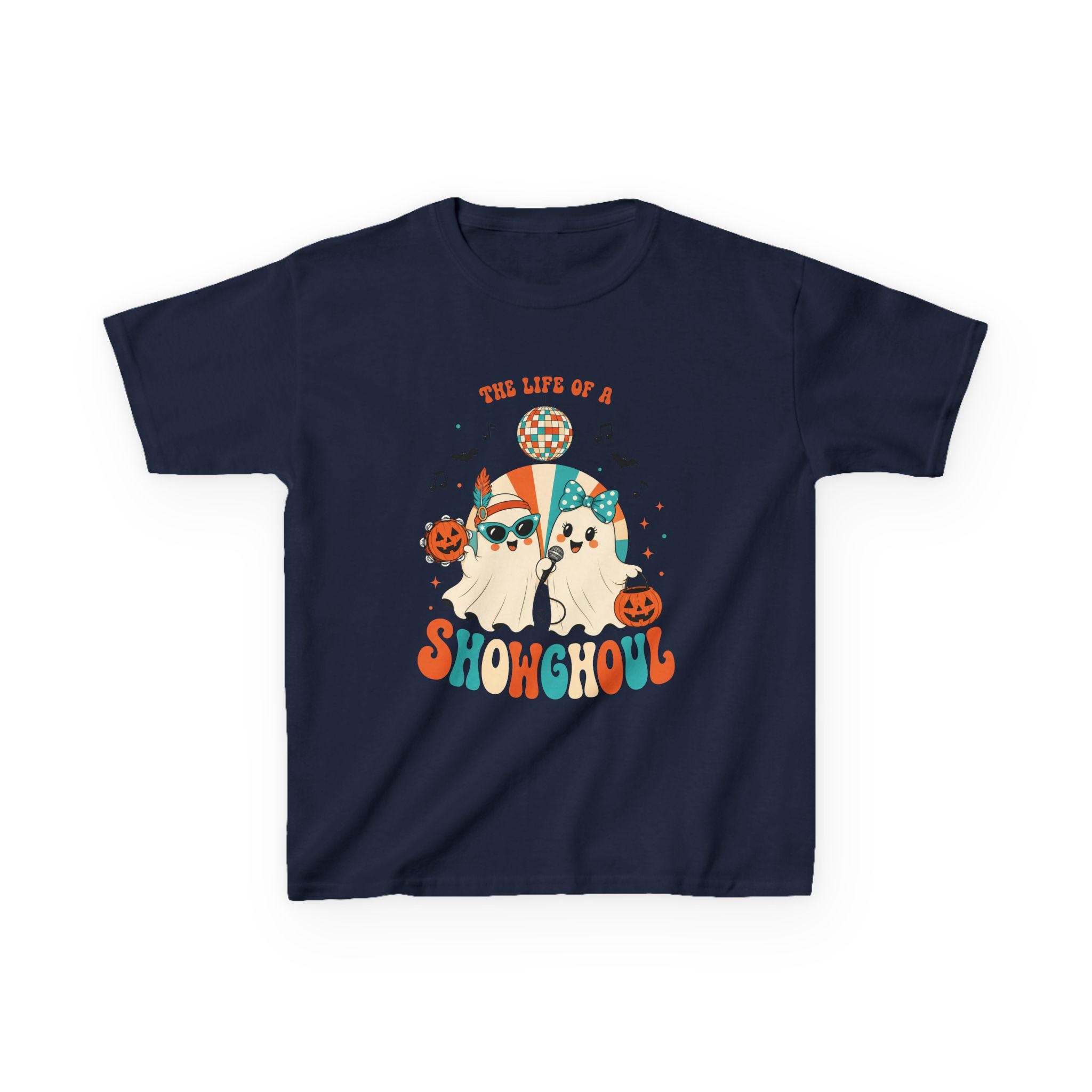 Kids Heavy Cotton Shirt, Halloween Ghost, Life Of The Showghoul funny Halloween