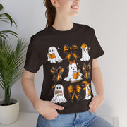 Halloween Ghosts Reading, Funny Halloween Ghost Crew Shirt For Women, Girl, Reading Lover