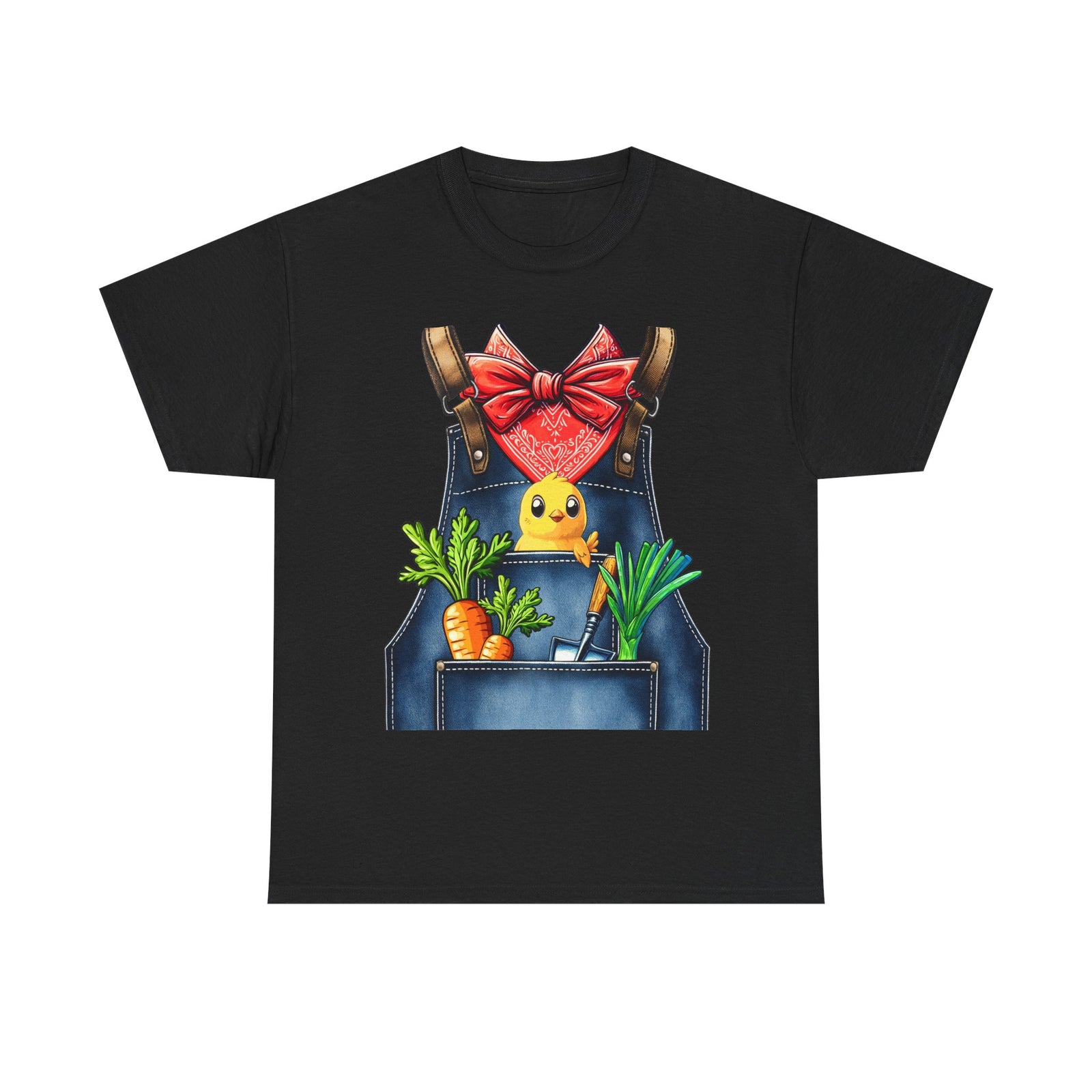 Garden Chick in Overalls T‑Shirt — Spring Gardening - Halloween Pretend I'm A Farmer