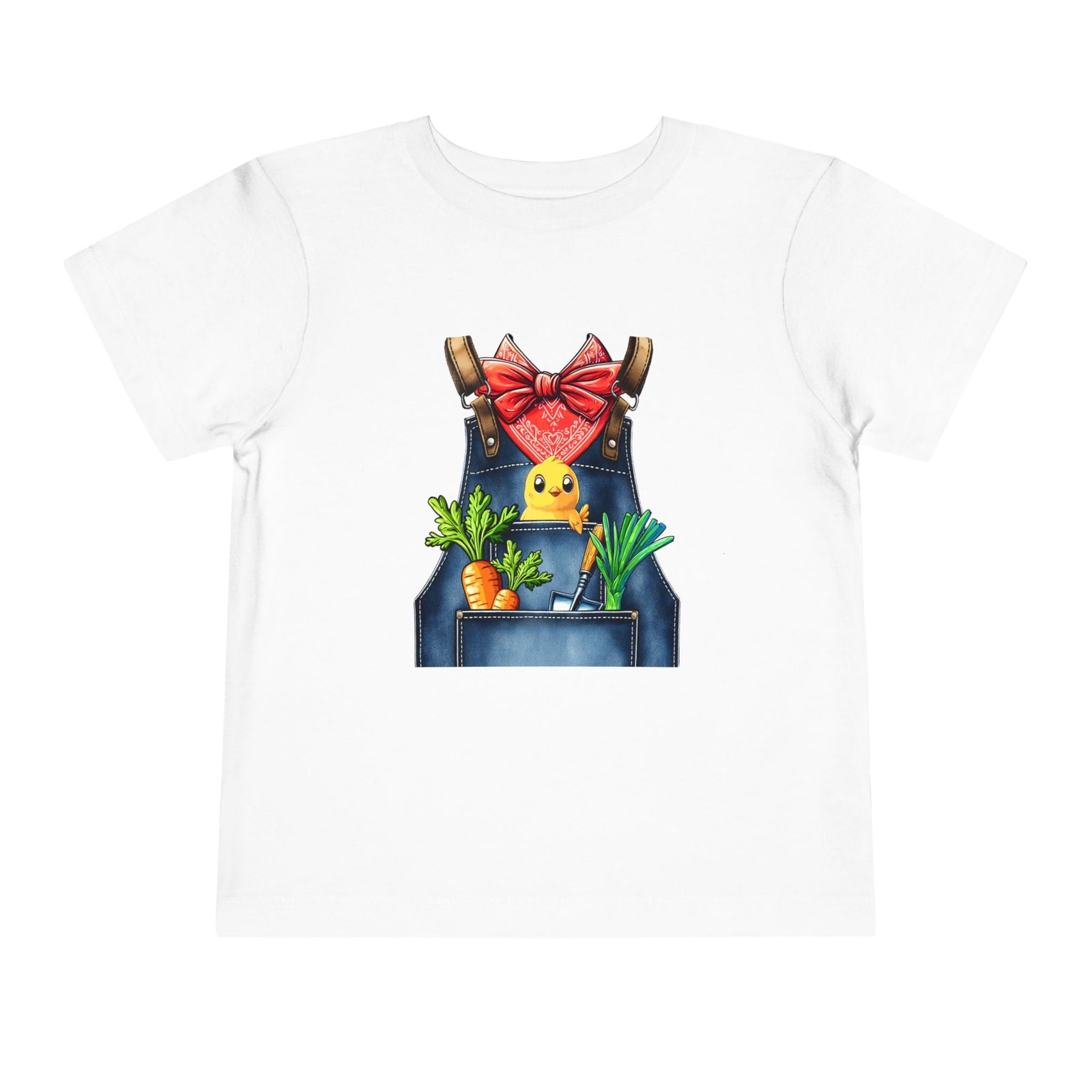 Toddler Tee — Chick in Overalls with Carrots Cute Spring Easter Shirt