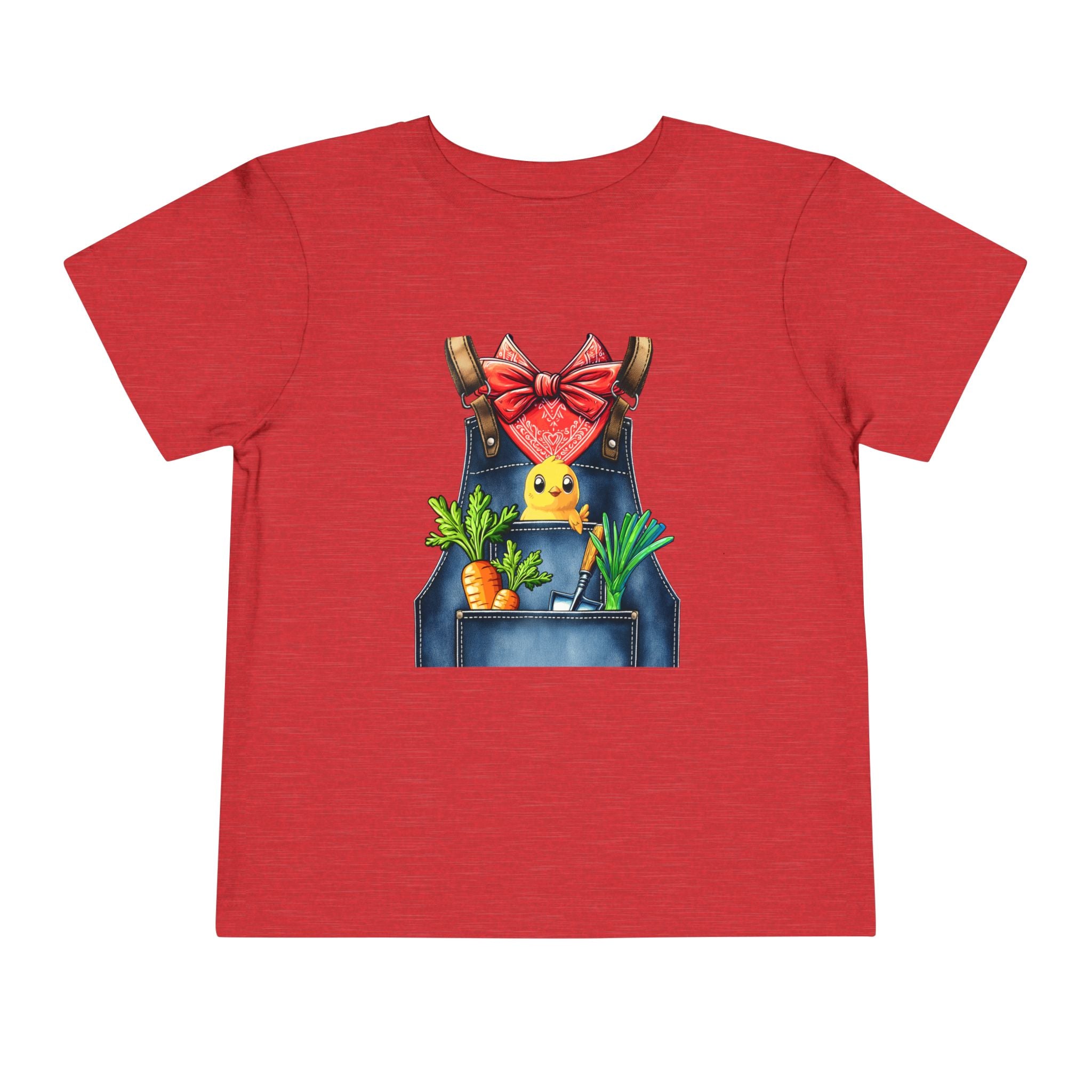 Toddler Tee — Chick in Overalls with Carrots Cute Spring Easter Shirt