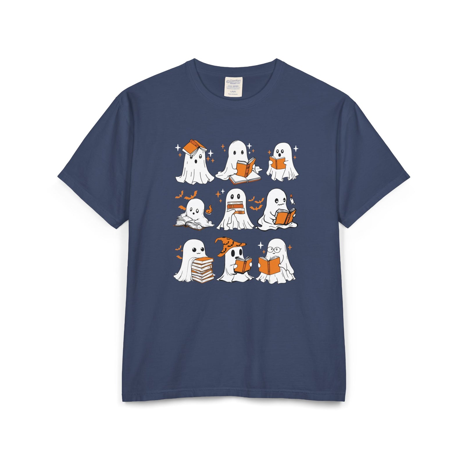 Comfort Colors T-shirt, Halloween Ghost Book Club T-Shirt, Cute Reading Ghosts Halloween T-shirt