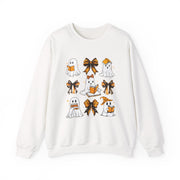 Halloween Ghosts & Bows Sweatshirt — Cute Orange Ghost Crewneck