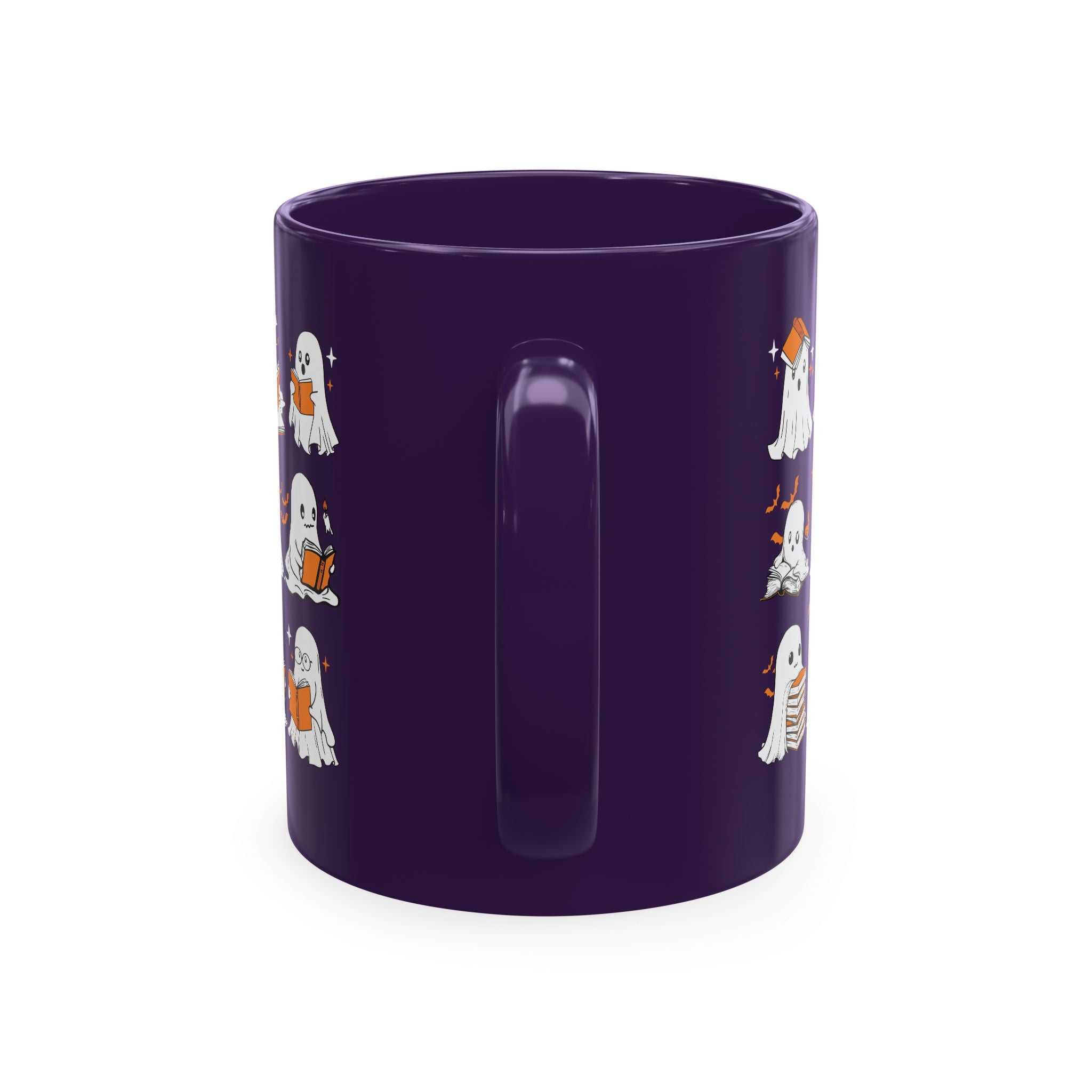 Funny Ghosts Reading Books, 11 oz Ceramic Mug, Halloween Mug Gifts For Reading Lovers