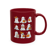Funny Ghosts Reading Books, 11 oz Ceramic Mug, Halloween Mug Gifts For Reading Lovers