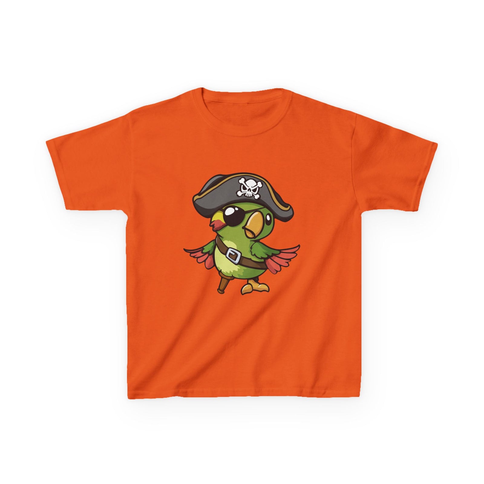 Kids Pirate Parrot T-Shirt — Cute Cartoon Bird Costume Tee for Boys & Girls