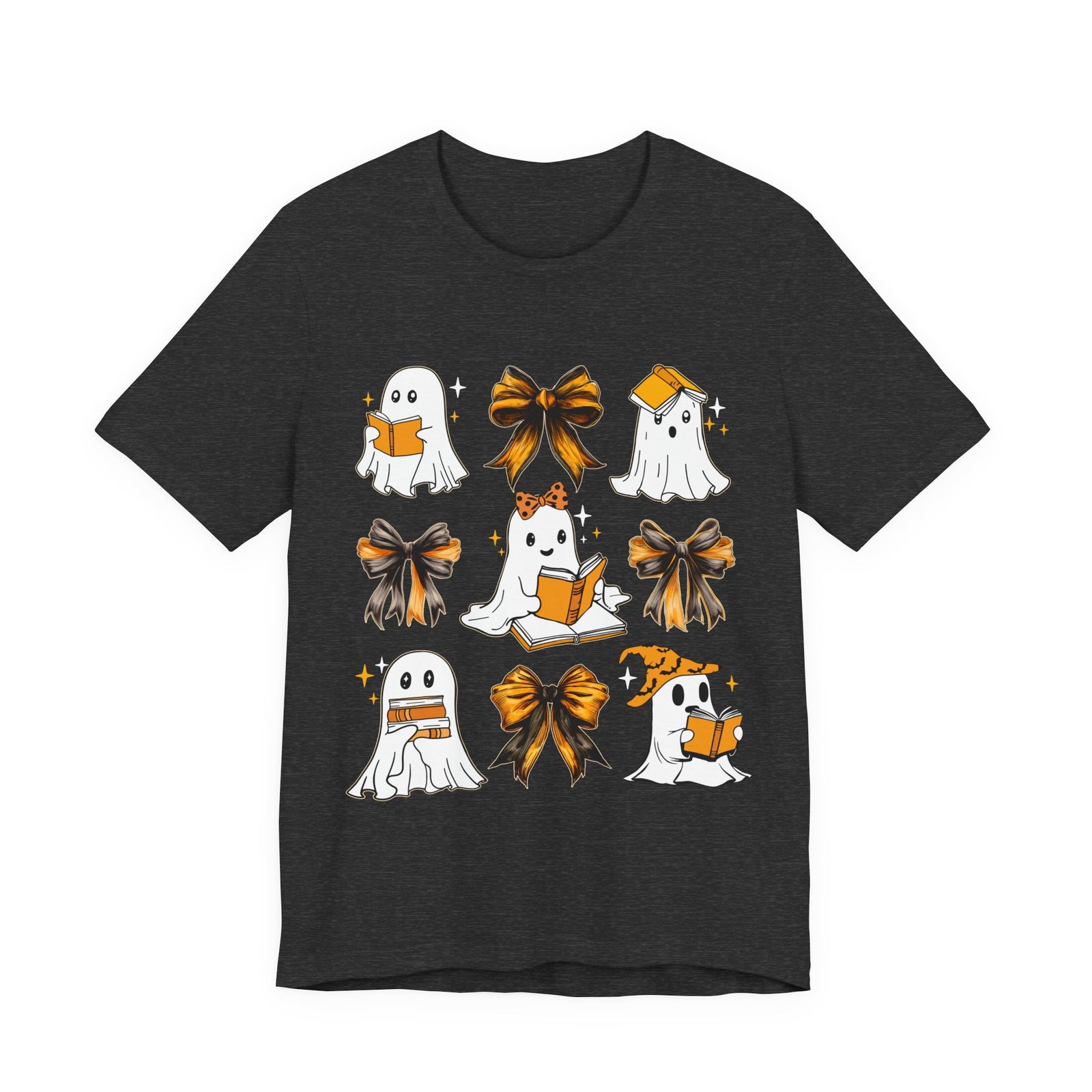 Halloween Ghosts Reading, Funny Halloween Ghost Crew Shirt For Women, Girl, Reading Lover