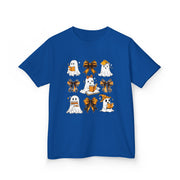 Kids Halloween Ghosts T‑Shirt — Cute Ghosts & Orange Bows Kids Tee