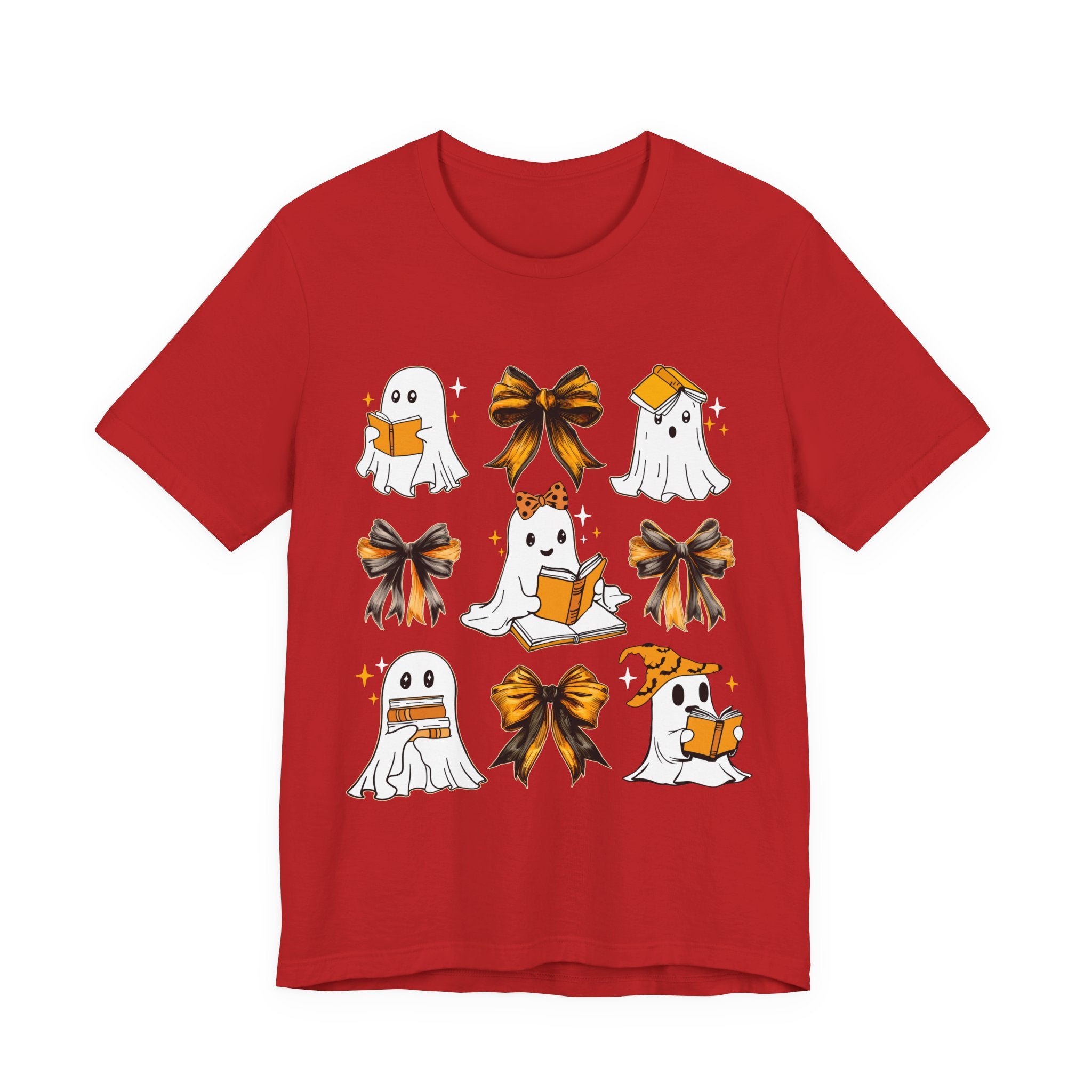 Halloween Ghosts Reading, Funny Halloween Ghost Crew Shirt For Women, Girl, Reading Lover