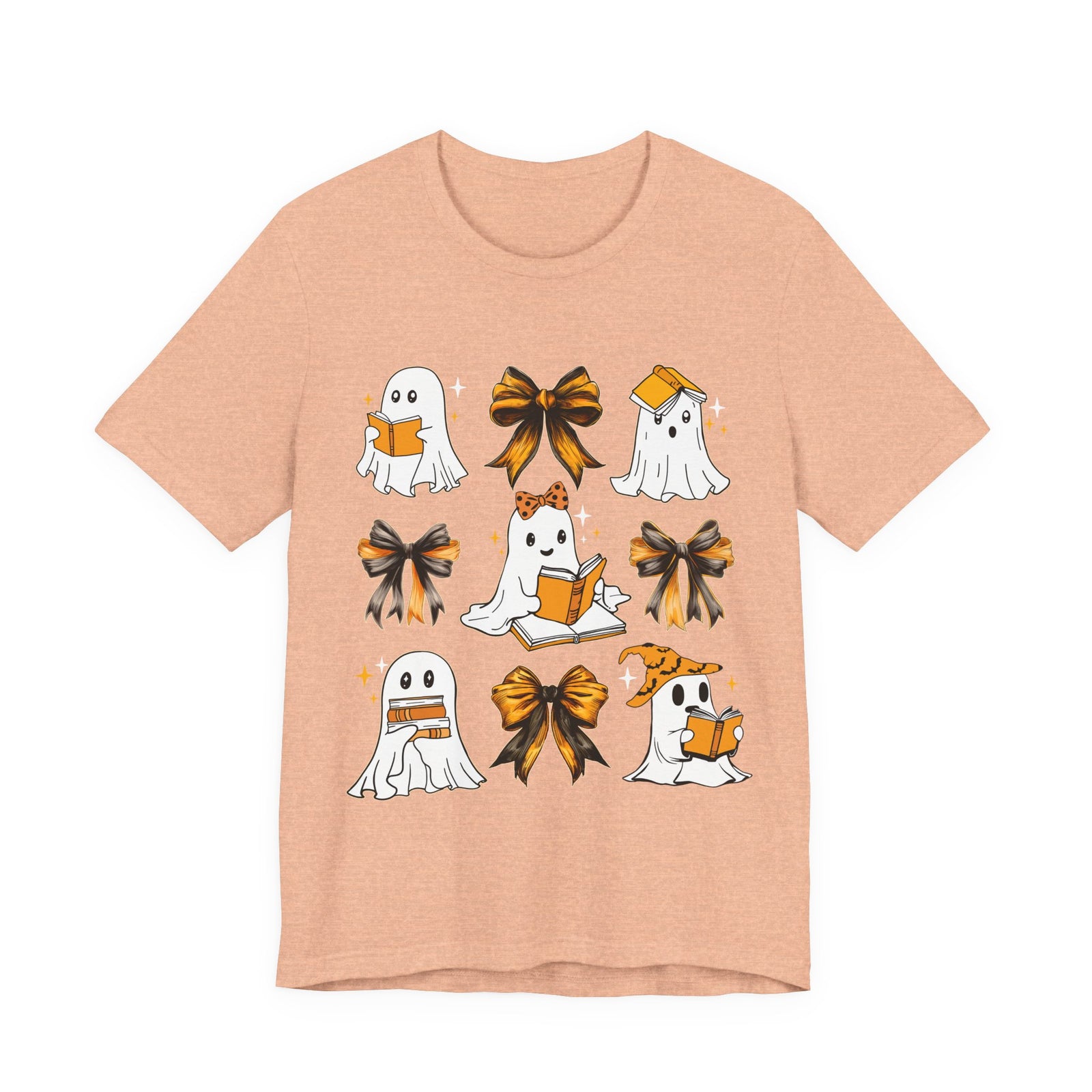 Halloween Ghosts Reading, Funny Halloween Ghost Crew Shirt For Women, Girl, Reading Lover