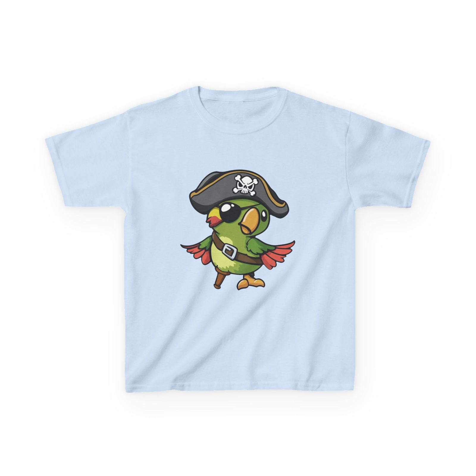 Kids Pirate Parrot T-Shirt — Cute Cartoon Bird Costume Tee for Boys & Girls